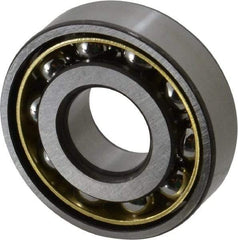 SKF - 20mm Bore Diam, 52mm OD, Open Angular Contact Radial Ball Bearing - 15mm Wide, 1 Row, Round Bore, 9,500 Lb Static Capacity, 19,000 Lb Dynamic Capacity - Exact Tool & Supply