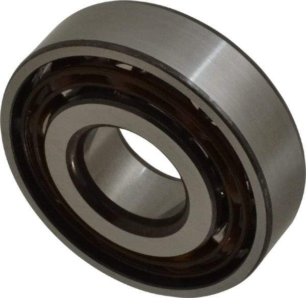 SKF - 20mm Bore Diam, 52mm OD, Open Angular Contact Radial Ball Bearing - 15mm Wide, 1 Row, Round Bore, 10,400 Lb Static Capacity, 17,400 Lb Dynamic Capacity - Exact Tool & Supply