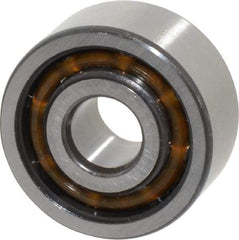 SKF - 10mm Bore Diam, 30mm OD, Open Angular Contact Radial Ball Bearing - 14mm Wide, 2 Rows, Round Bore, 4,300 Lb Static Capacity, 7,610 Lb Dynamic Capacity - Exact Tool & Supply