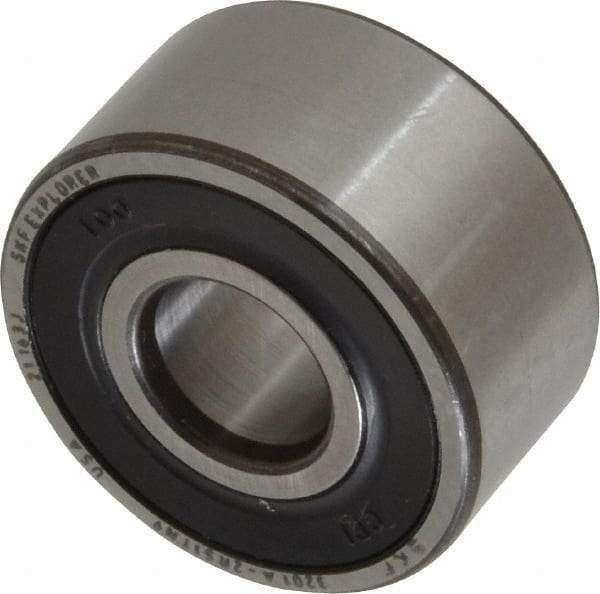 SKF - 12mm Bore Diam, 32mm OD, Double Seal Angular Contact Radial Ball Bearing - 15.9mm Wide, 2 Rows, Round Bore, 5,600 Lb Static Capacity, 10,100 Lb Dynamic Capacity - Exact Tool & Supply