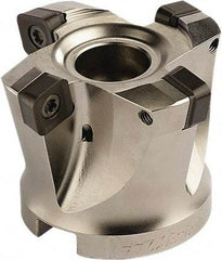 Seco - 6 Inserts, 3.1496" Cutter Diam, 0.0787" Max Depth of Cut, Indexable High-Feed Face Mill - 1.063" Arbor Hole Diam, 0.4882" Keyway Width, 1.9685" High, SCE.. 1206.. Inserts - Exact Tool & Supply