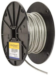 Value Collection - 3/16" x 3/32" Diam, Aircraft Cable - 920 Lb Breaking Strength, 7 x 7 Strand Core, Vinyl Coating - Exact Tool & Supply