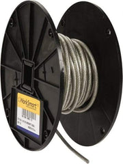 Value Collection - 3/16" x 3/32" Diam, Aircraft Cable - 920 Lb Breaking Strength, 7 x 7 Strand Core, Vinyl Coating - Exact Tool & Supply