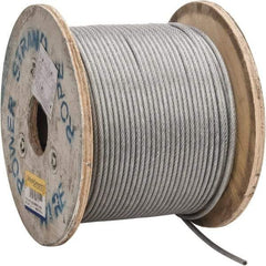 Value Collection - 1/4" x 3/16" Diam, Aircraft Cable - 4,200 Lb Breaking Strength, 7 x 19 Strand Core, Vinyl Coating - Exact Tool & Supply