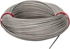 Value Collection - 1/16" Diam, Aircraft Cable - 480 Lb Breaking Strength, 7 x 7 Strand Core - Exact Tool & Supply