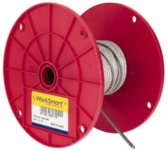 Value Collection - 3/16" Diam, Galvanized Steel Wire Rope - 4,200 Lb Breaking Strength, 7 x 19 Strand Core - Exact Tool & Supply