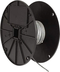 Value Collection - 1/8" Diam, Galvanized Steel Wire Rope - 2,000 Lb Breaking Strength, 7 x 19 Strand Core - Exact Tool & Supply