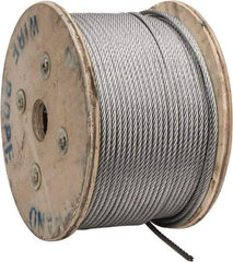 Value Collection - 1/4" Diam, Galvanized Steel Wire Rope - 7,000 Lb Breaking Strength, 7 x 19 Strand Core - Exact Tool & Supply