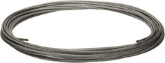 Value Collection - 1/4" Diam, Galvanized Steel Wire Rope - 7,000 Lb Breaking Strength, 7 x 19 Strand Core - Exact Tool & Supply
