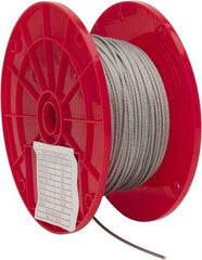 Value Collection - 3/32" Diam, Aircraft Cable - 920 Lb Breaking Strength, 7 x 7 Strand Core - Exact Tool & Supply