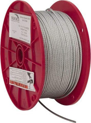 Value Collection - 1/8" Diam, Aircraft Cable - 1,700 Lb Breaking Strength, 7 x 7 Strand Core - Exact Tool & Supply