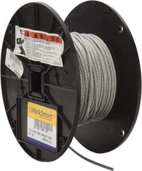 Value Collection - 1/8" Diam, Aircraft Cable - 1,700 Lb Breaking Strength, 7 x 7 Strand Core - Exact Tool & Supply