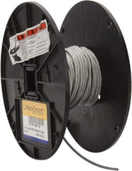 Value Collection - 1/8" Diam, Aircraft Cable - 1,700 Lb Breaking Strength, 7 x 7 Strand Core - Exact Tool & Supply