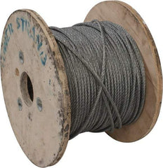 Value Collection - 1/4" Diam, Aircraft Cable - 6,100 Lb Breaking Strength, 7 x 7 Strand Core - Exact Tool & Supply