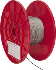 Value Collection - 1/16" Diam, Aircraft Cable - 480 Lb Breaking Strength, 7 x 7 Strand Core - Exact Tool & Supply