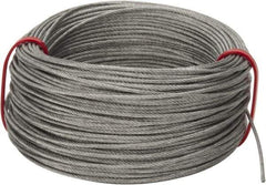Value Collection - 1/16" Diam, Aircraft Cable - 480 Lb Breaking Strength, 7 x 7 Strand Core - Exact Tool & Supply