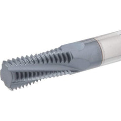 Iscar - M10x1.50 ISO, 0.3071" Cutting Diam, 3 Flute, Solid Carbide Helical Flute Thread Mill - Internal Thread, 23mm LOC, 64mm OAL, 8mm Shank Diam - Exact Tool & Supply