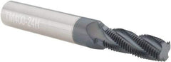 Scientific Cutting Tools - 1/2-24 UNS, 0.4" Cutting Diam, 4 Flute, Solid Carbide Helical Flute Thread Mill - Internal/External Thread, 1.1" LOC, 3-1/2" OAL, 1/2" Shank Diam - Exact Tool & Supply