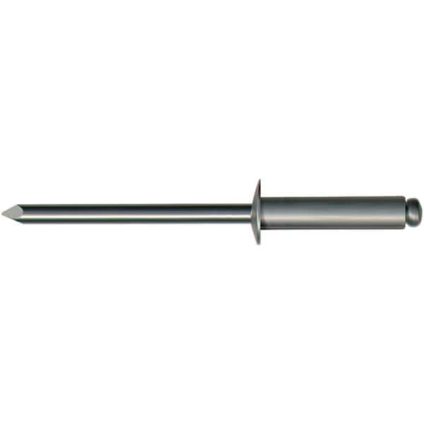 Marson - Blind Rivets; Type: Open End ; Head Type: Button ; Size Code: 64 ; Rivet Material: Aluminum ; Mandrel Material: Aluminum ; Minimum Grip (Decimal Inch): 0.1260 - Exact Tool & Supply