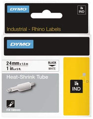 Dymo - 1" Wide x 60" Long, White Heat Shrinkable Polyolefin Label Printer Cartridge - For RHINO 6000, 6500 - Exact Tool & Supply