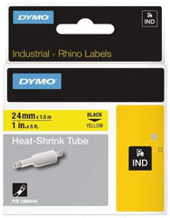 Dymo - 1" Wide x 60" Long, Yellow Heat Shrinkable Polyolefin Label Printer Cartridge - For RHINO 6000, 6500 - Exact Tool & Supply