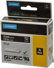 Dymo - 5" Wide x 216" Long, Black Vinyl Label Printer Cartridge - For RHINO 1000, 3000, 4200, 5000, 5200,6000, 6500 - Exact Tool & Supply