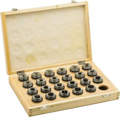 Parlec - 20 Piece, 1/4" to 1" Capacity, ER Collet Set - 0.0002" TIR, Series ER40 - Exact Tool & Supply