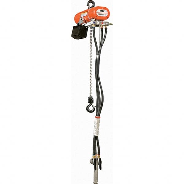 CM - 600 Lb Load Limit, 10' Max Height Air Chain Hoist - Exact Tool & Supply
