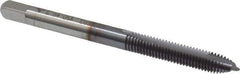 Cleveland - M5x0.80, 2 Flute, TiCN Finish, High Speed Steel Spiral Point Tap - Plug Chamfer, Right Hand Thread, 1/2" Thread Length, 2B Class of Fit, Series 1011TICN - Exact Tool & Supply