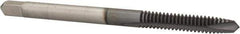 Cleveland - #6-32, 2 Flute, TiCN Finish, High Speed Steel Spiral Point Tap - Plug Chamfer, Right Hand Thread, 0.38" Thread Length, 2B Class of Fit, Series 1011TICN - Exact Tool & Supply