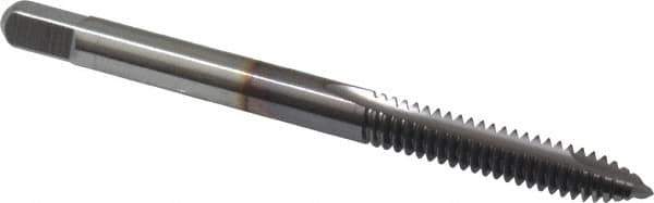 Cleveland - #10-24, 2 Flute, TiCN Finish, High Speed Steel Spiral Point Tap - Plug Chamfer, Right Hand Thread, 1/2" Thread Length, 2B Class of Fit, Series 1011TICN - Exact Tool & Supply
