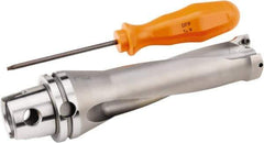 Kennametal - 81mm Max Drill Depth, 3xD, 1-1/16" Diam, Indexable Insert Drill - 2 Inserts, 1.5748" Shank Diam, KM40 Modular Connection Shank - Exact Tool & Supply