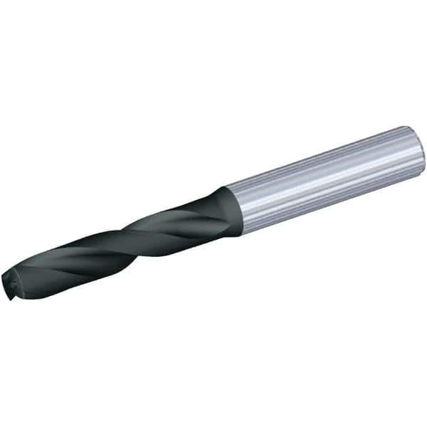 Kennametal - 4.1mm 140° Solid Carbide Jobber Drill - Multilayer TiAlN Finish, Right Hand Cut, Spiral Flute, Straight Shank, 74mm OAL, Standard Point - Exact Tool & Supply