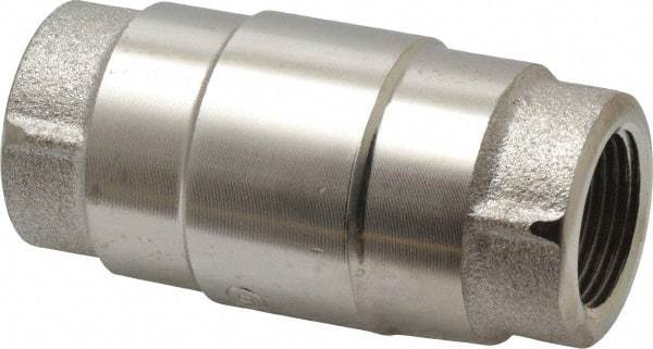 Strataflo - 3/4" Nickel Plated Brass Check Valve - Inline, FNPT x FNPT, 400 WOG - Exact Tool & Supply