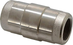 Strataflo - 1-1/4" Nickel Plated Brass Check Valve - Inline, FNPT x FNPT, 400 WOG - Exact Tool & Supply