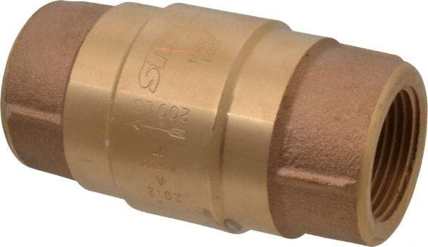 Strataflo - 1" Brass Check Valve - Inline, FNPT x FNPT, 200 WOG - Exact Tool & Supply