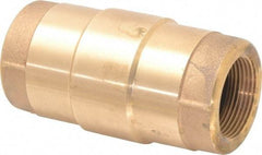 Strataflo - 1-1/4" Brass Check Valve - Inline, FNPT x FNPT, 200 WOG - Exact Tool & Supply