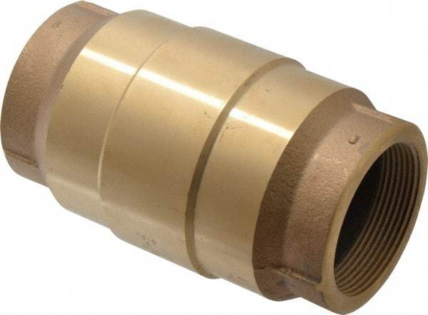 Strataflo - 2" Brass Check Valve - Inline, FNPT x FNPT, 200 WOG - Exact Tool & Supply