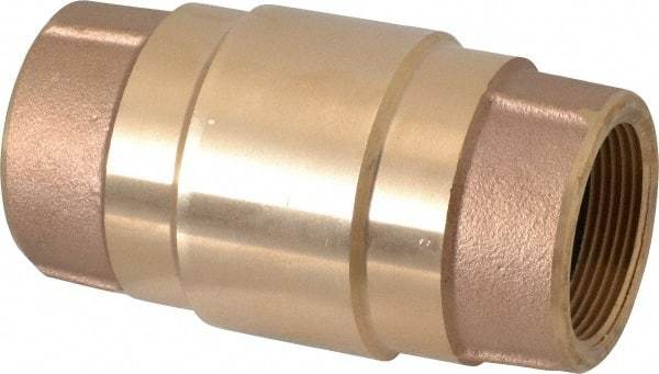 Strataflo - 1-1/2" Brass Check Valve - Inline, FNPT x FNPT, 200 WOG - Exact Tool & Supply
