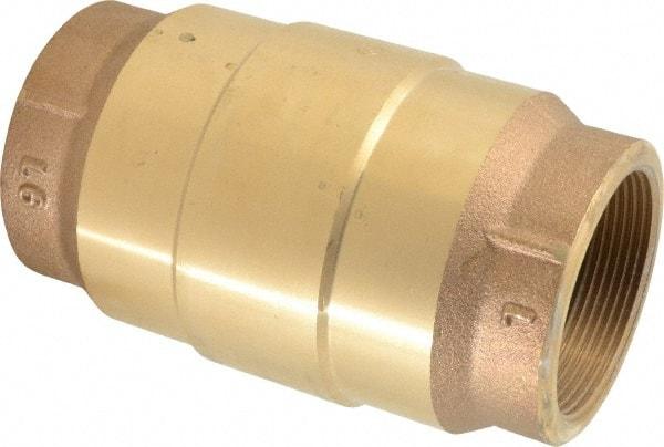 Strataflo - 2" Brass Check Valve - Inline, FNPT x FNPT, 200 WOG - Exact Tool & Supply