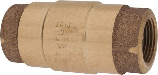 Strataflo - 3/4" Brass Check Valve - Inline, FNPT x FNPT, 200 WOG - Exact Tool & Supply