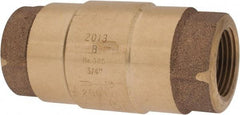 Strataflo - 3/4" Brass Check Valve - Inline, FNPT x FNPT, 200 WOG - Exact Tool & Supply