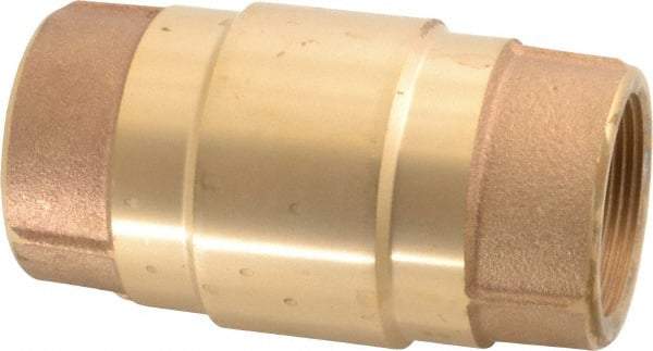 Strataflo - 1-1/2" Brass Check Valve - Inline, FNPT x FNPT, 200 WOG - Exact Tool & Supply
