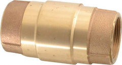 Strataflo - 1-1/2" Brass Check Valve - Inline, FNPT x FNPT, 200 WOG - Exact Tool & Supply