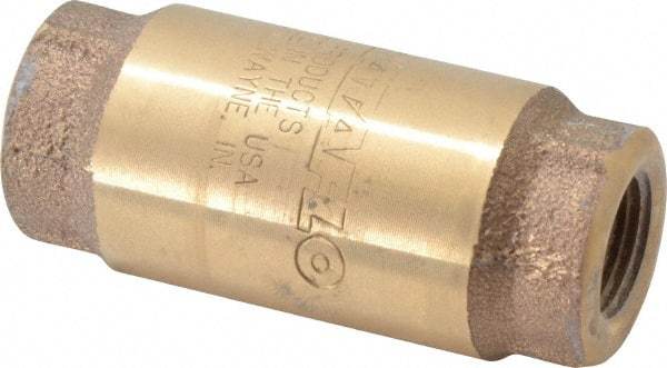 Strataflo - 3/8" Brass Check Valve - Inline, FNPT x FNPT, 400 WOG - Exact Tool & Supply