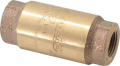 Strataflo - 3/8" Brass Check Valve - Inline, FNPT x FNPT, 400 WOG - Exact Tool & Supply