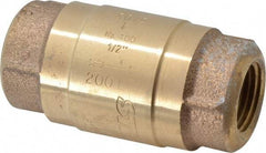 Strataflo - 1/2" Brass Check Valve - Inline, FNPT x FNPT, 400 WOG - Exact Tool & Supply