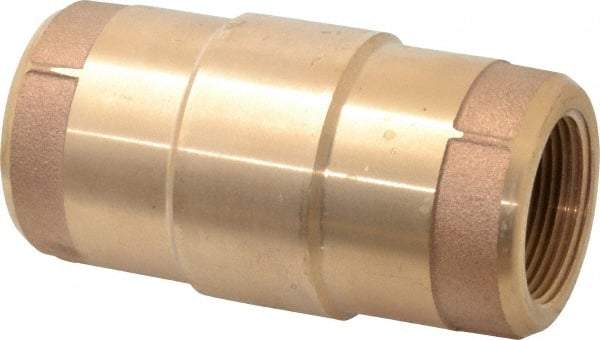 Strataflo - 1-1/4" Brass Check Valve - Inline, FNPT x FNPT, 400 WOG - Exact Tool & Supply