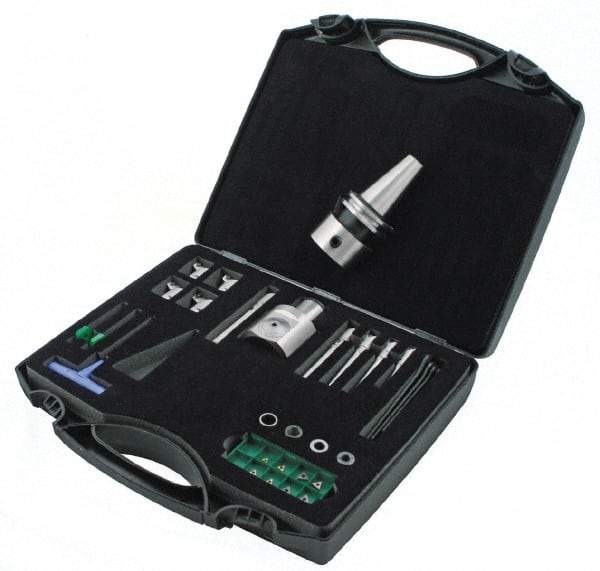 Parlec - 2.52 Inch Body, 5/8 Inch Boring Bar Hole Diameter, Manual Modular Boring Head - CAT40 Taper, Taper Shank - Exact Tool & Supply