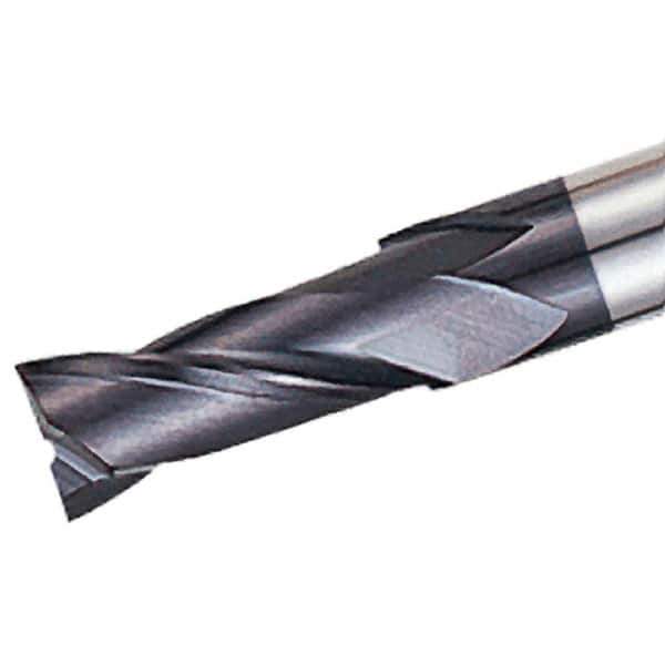 Iscar - 9.5mm, 19mm LOC, 10mm Shank Diam, 70mm OAL, 2 Flute, Solid Carbide Square End Mill - Single End, TiAlN Finish, Spiral Flute, 30° Helix, Right Hand Cut, Right Hand Flute - Exact Tool & Supply